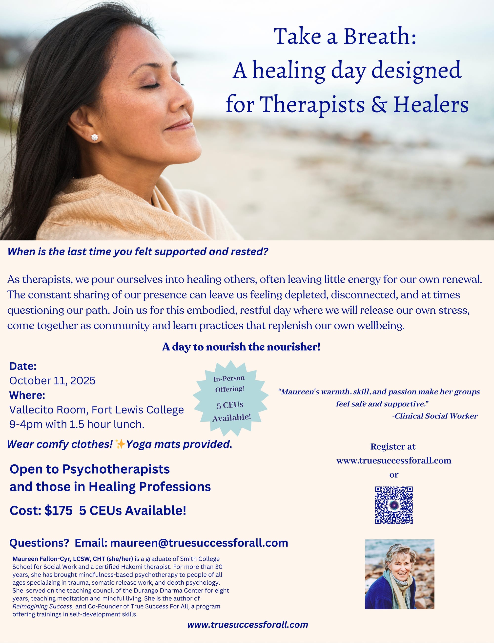 A Nourishing Daylong Retreat     in Durango and Boston! (5 CEUs)